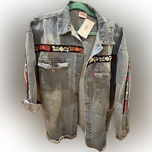 Nativa Hand Embroidered Jean Jacket